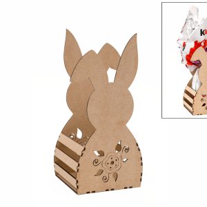 Kit Caixa Coelho MDF - 16X13X30.5X0.3CM