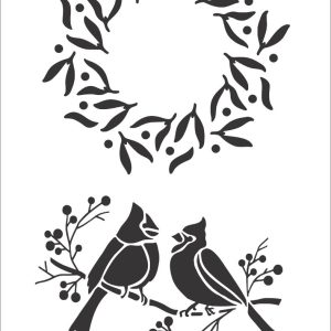 Stencil Grinalda Com Passaros/440446 - 20x30cm