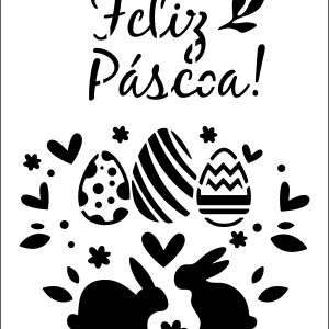Stencil Feliz Páscoa 457 - 20x30cm