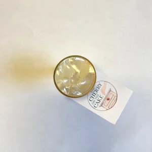 Puxador de Ferro e Vidro Oro Opaco e Vetro Perla/A05347-WHITE