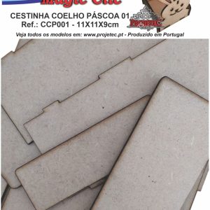 Cestinha Coelho Páscoa Desmontada - 11x11x9cm