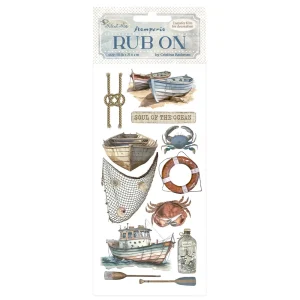 Rub-on - Silent Sea Boat/DFLRB155 - 10X16cm
