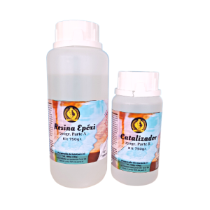 Kit Resina Epóxi 750grs(500g Parte A + 250g Parte B)