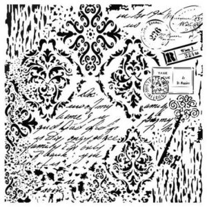 Stencil Mini Grunge Wall Mid/GCSM015 - 25x25cm