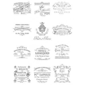 Papel de Arroz Selos Vintage em Prata/Silver37 - 30x41cm