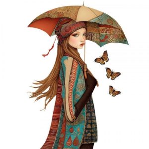 Transfer Autumn Umbrella - 25x30cm