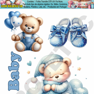 Transfer DTF-UV Bebé c/ Relevo 3D - 11x14cm