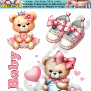 Transfer DTF-UV Bebé c/ Relevo 3D - 11x14cm