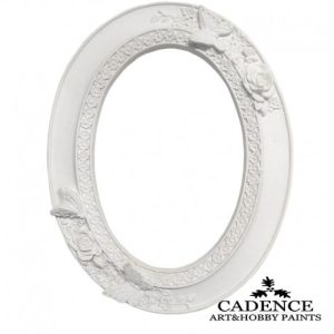 Moldura Oval de Poliuretano com Estampa de Borboletas/1866