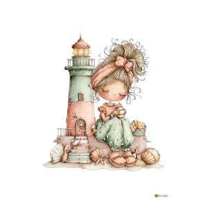 Transfer Menina e Farol/13452 - 20x28cm