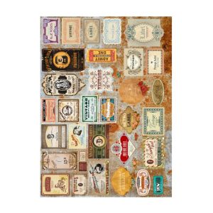 Papel de Arroz Label Retro/PA322 - 30x41cm