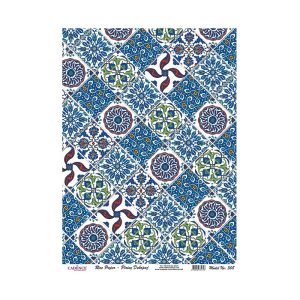 Papel de Arroz Mini Azulejos Azuis/PA308 - 30x41cm