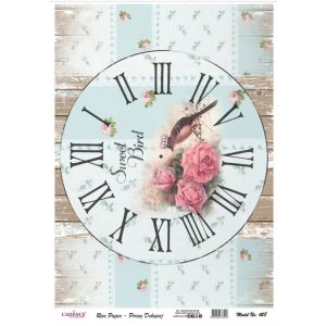 Papel de Arroz Reloj Sweet Bird/PA428 - 30x41cm