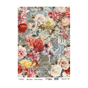 Papel de Arroz Com Flores/PA734 - 30x41cm
