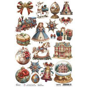 Papel de Arroz A4 Vintage Toys/CBRP561 - 21x29,7cm