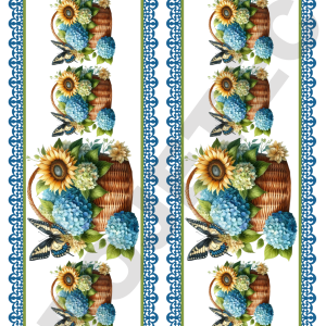 Transfer Barradinho Flores e Borboletas A4