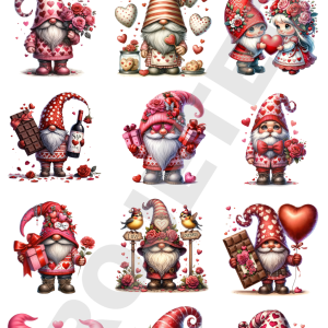 Transfer Cartela Gnomos dos Amor A4