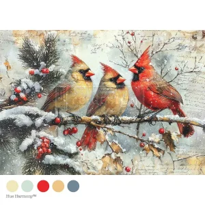 Papel Decoupage Crimson Noel - A4